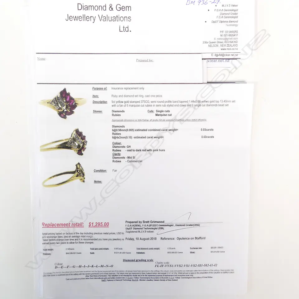 RUBY DIAMOND COCKTAIL 9CT RING, 2018 VALUATION $1295 Image 1++