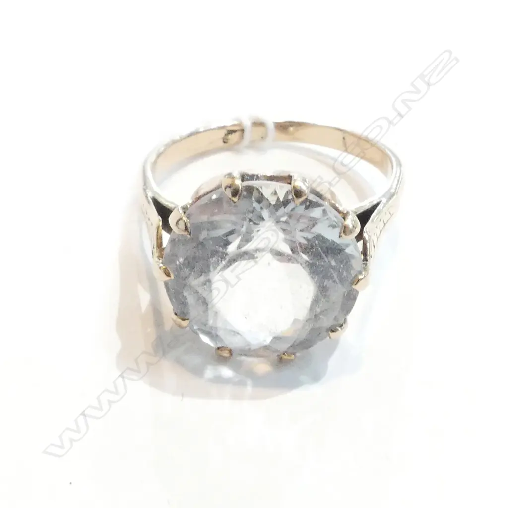 9CT DECO LGE 12.36CT W.TOPAZ RING Image 1++