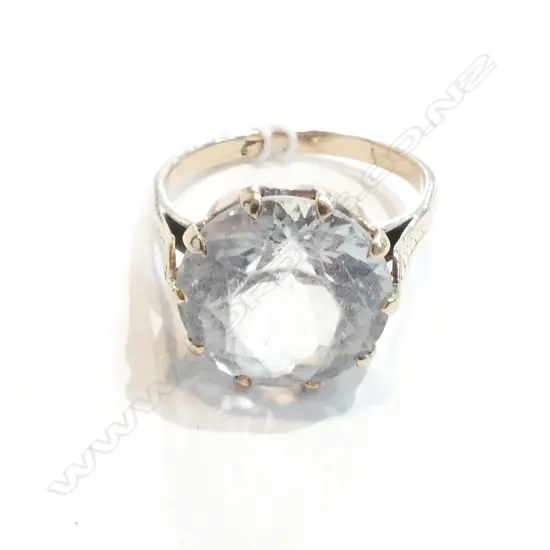 9CT DECO LGE 12.36CT W.TOPAZ RING