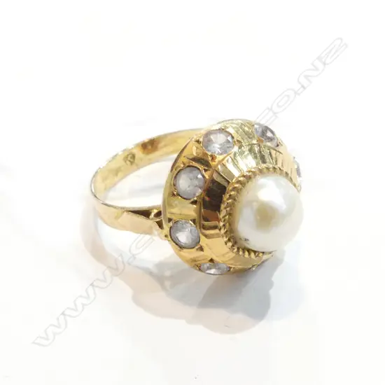 14CT ART DECO PEARL CLUSTER RING W VALUATION