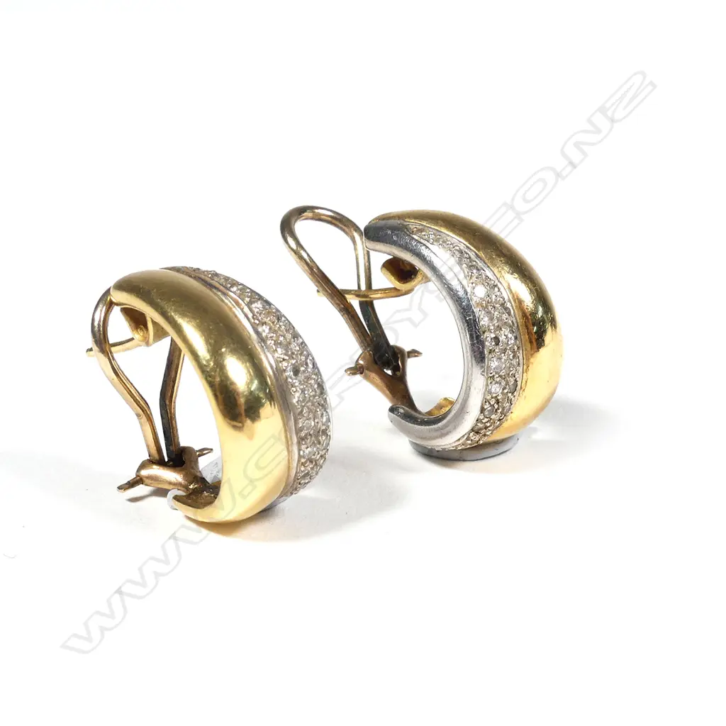 PR 9CT OR HIGHER GOLD & DIAMOND EARRINGS 9.85GMS Image 1++