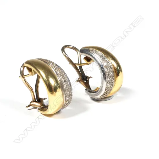 PR 9CT OR HIGHER GOLD & DIAMOND EARRINGS 9.85GMS
