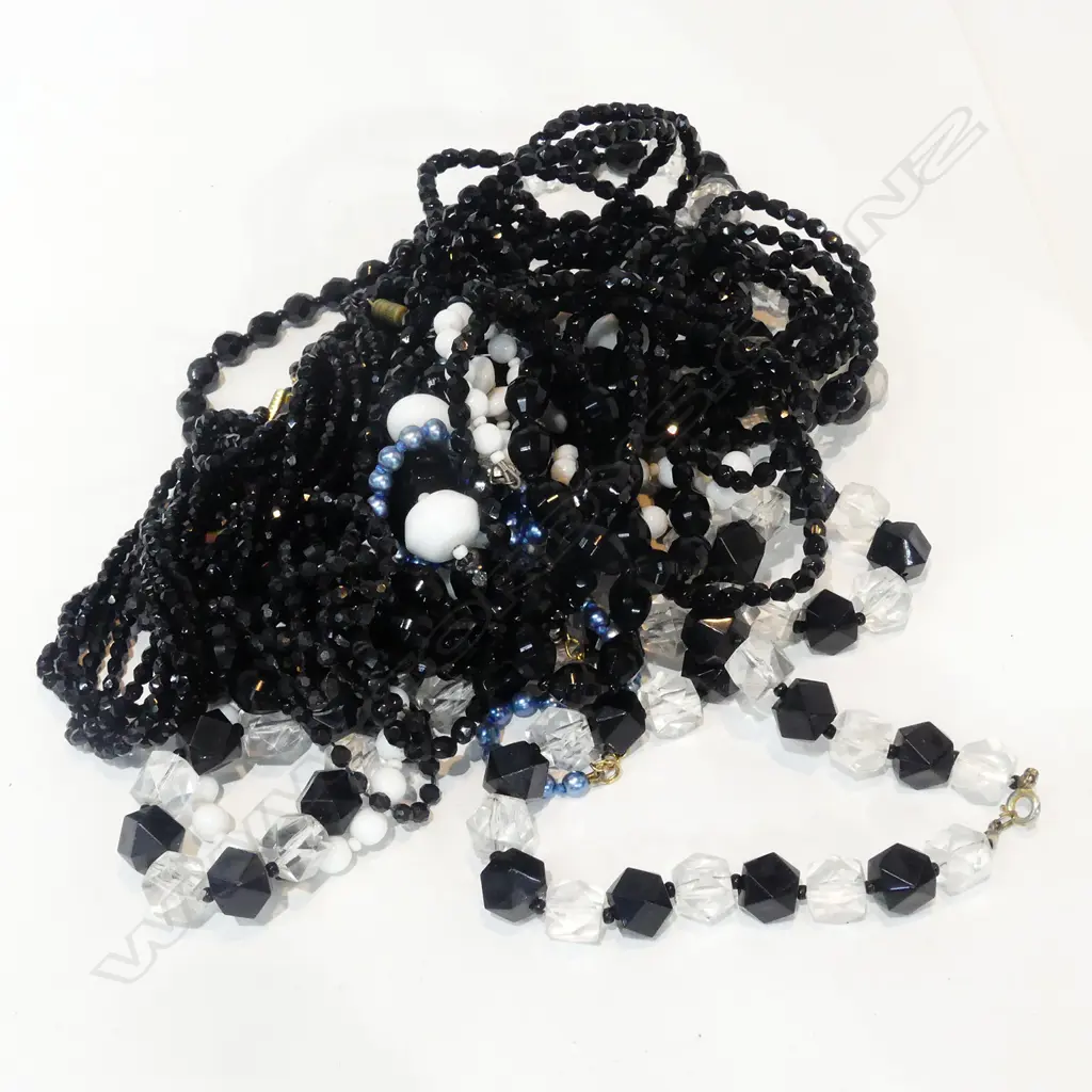 BAG ART DECO STYLE VINTAGE BEAD NECKLACES Image 1++
