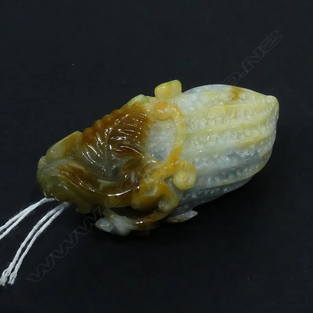 FINE JADEITE CARVED VEGETABLE... Image 1++