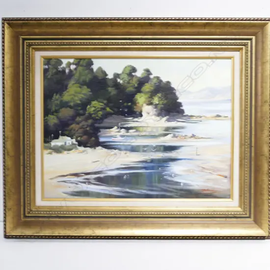 ISOBEL MCBEATH OIL, 'TASMAN BAY' 700MM H 860MM W