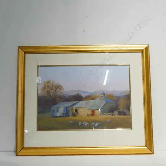 WAYNE SINCLAIR ORIGINAL ACRYLIC  WOOLSHED ARROWTOWN SIGNED