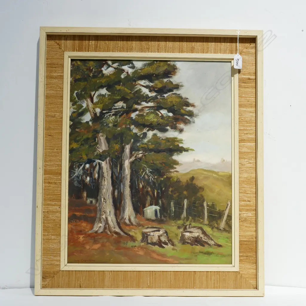 AIRA CRANSTONE OIL OB BOARD 'TREES' SIGNED Image 1++