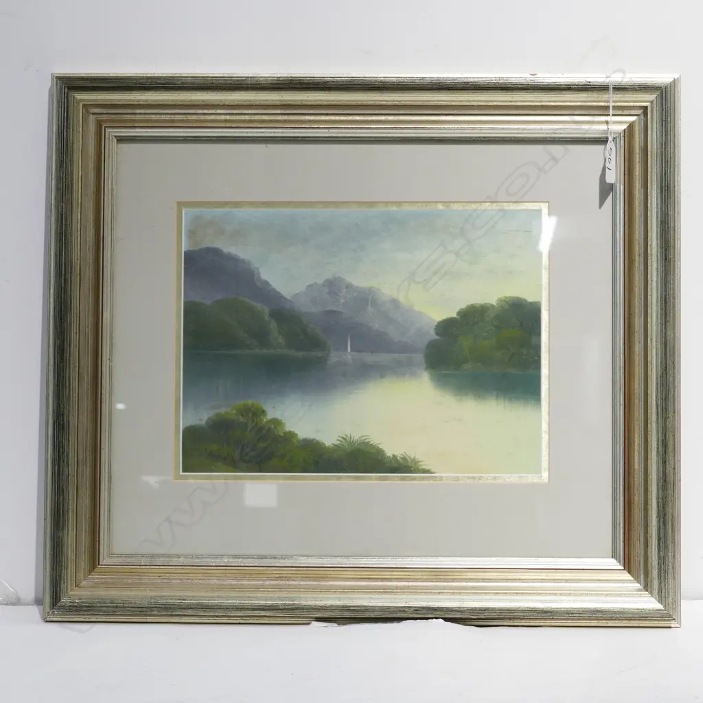 CHAS YOUNG NZ COLONIAL OIL FIORD SCENE SIGNED 205 X 285mm Image 1++