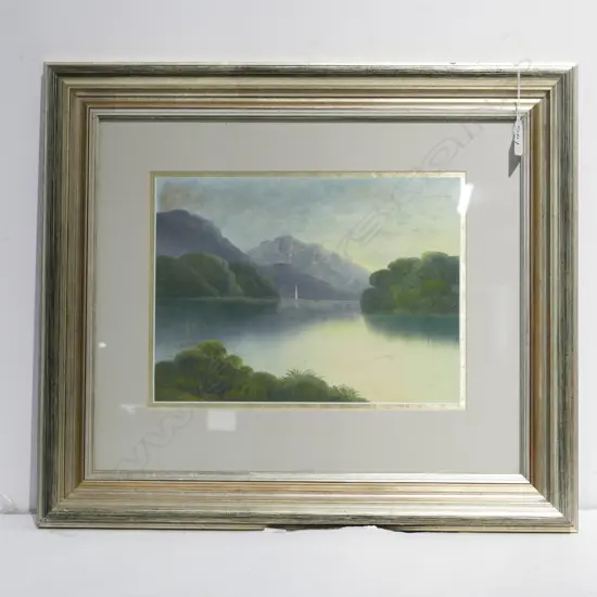 CHAS YOUNG NZ COLONIAL OIL FIORD SCENE SIGNED 205 X 285mm