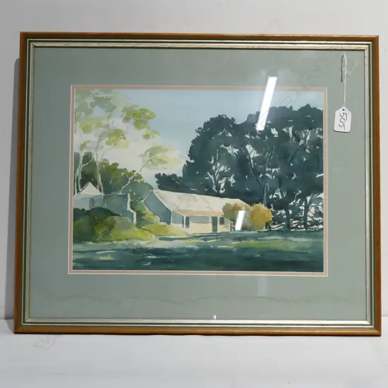 JUSTIN PARKER W/C 'OLD HOMESTEAD...' SIGNED 265 X 365MM