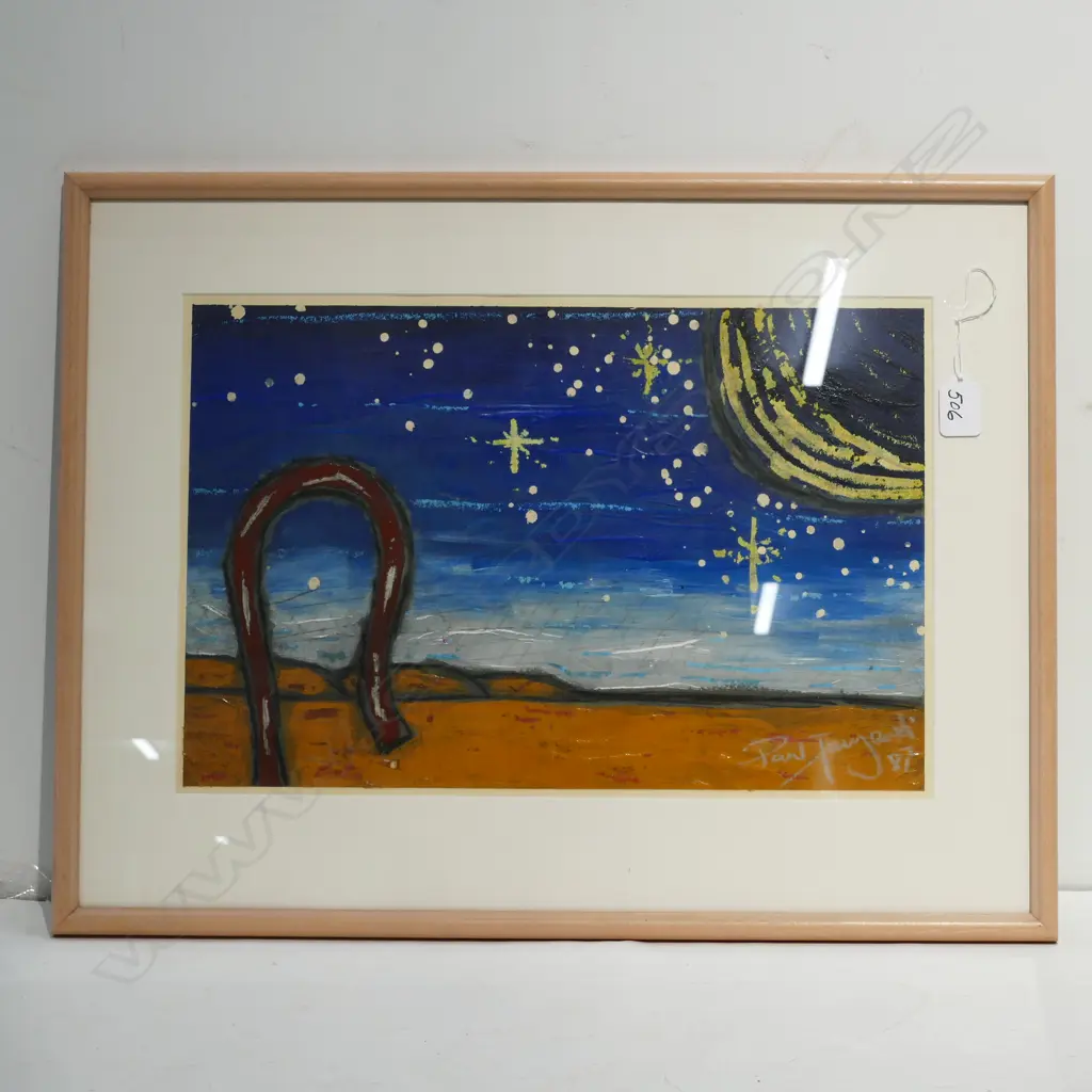 PAUL TUIGAURT ? ACRYLIC LANDSCAPE STARS & CROOK Image 1++
