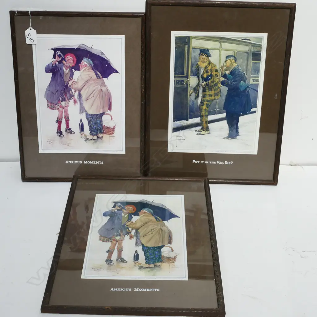 3 PRINTS 'ANXIOUS MOMENTS' AND 'PUT IT IN THE VAN, SIR?'  Image 1++