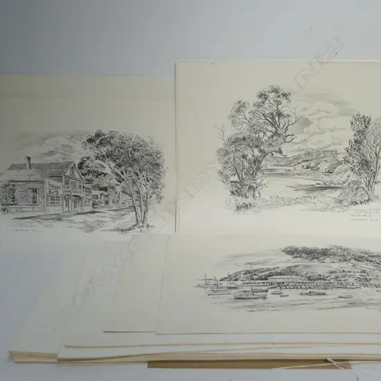 LARGE LOT PETER ARNOLD SKETCH LTD ED. PRINTS VARYING SCENES - APPROX 65