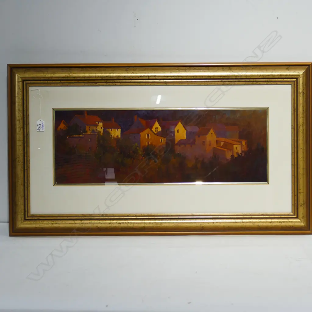 WAYNE SINCLAIR OIL DORDOONE VILLAGE FRANCE SIGNED 640 X 240 MM Image 1++