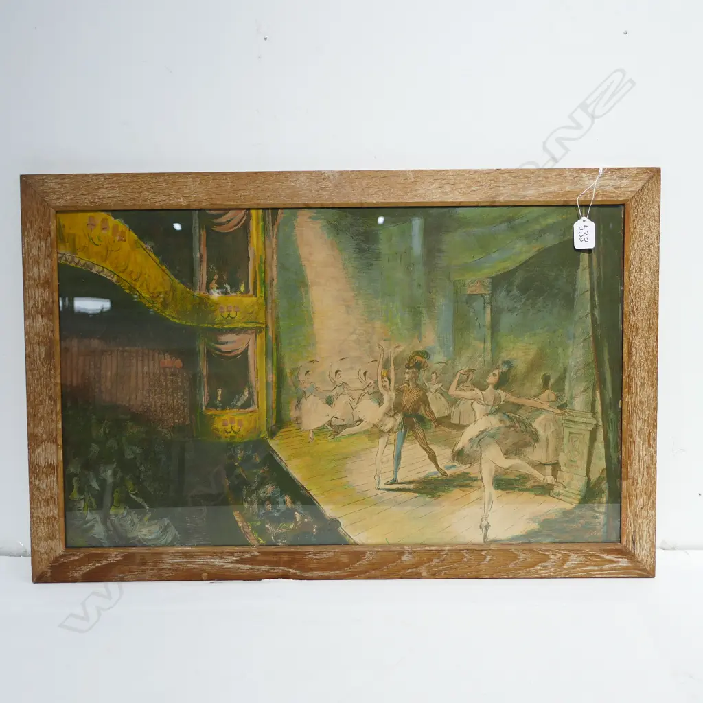 DAME LAURA KNIGHT ? BALLET PRINT limed oak print Image 1++