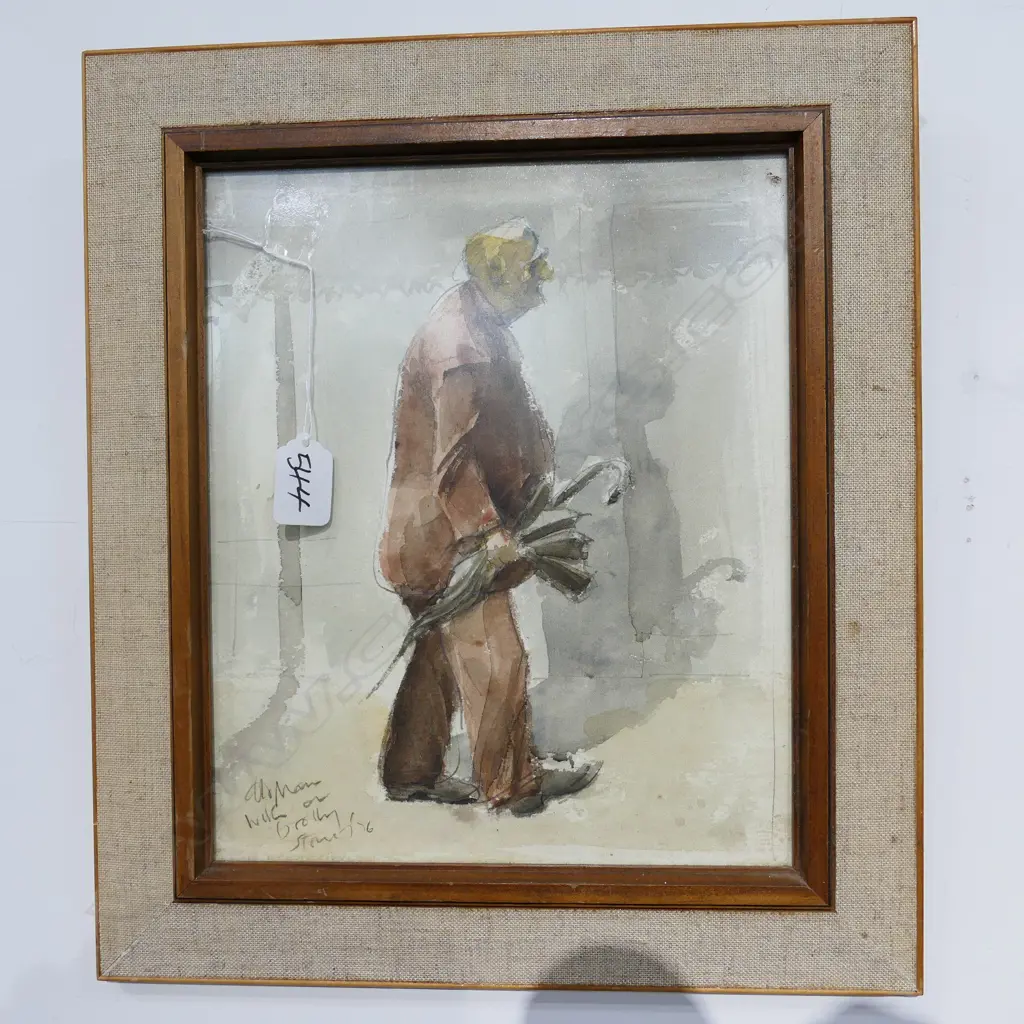 W/COLOUR OF AN OLD MAN SIGNED STONE 76 300 X 230 MM Image 1++