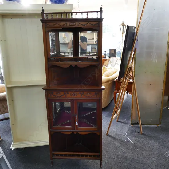 EDWARDIAN SHERATON REVIVAL CORNER CABINET