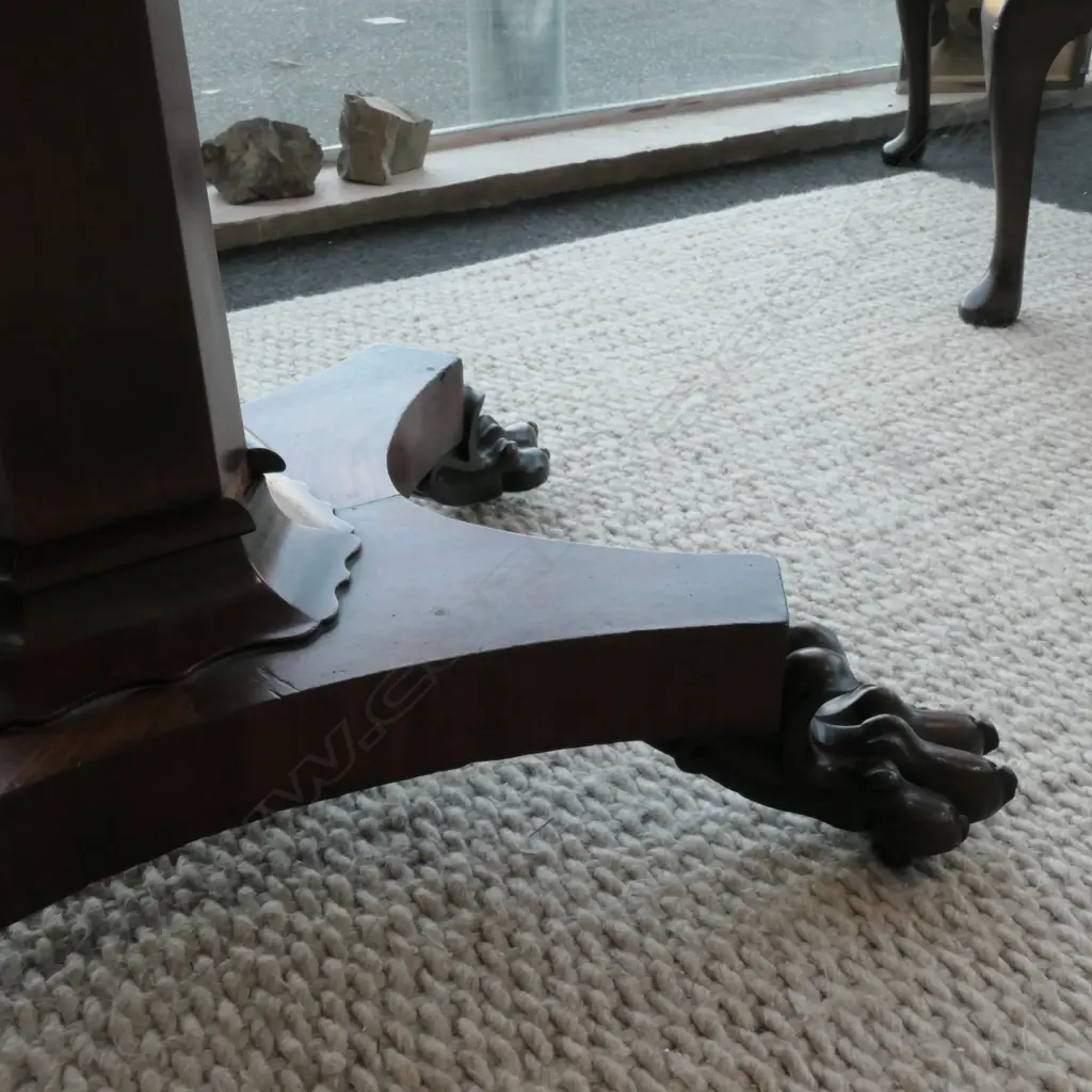 19THC MAHOGANY DROP SIDE TABLE L 910 MM Image 1++