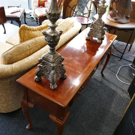 INLAID TWO DRAWER CONSOLE TABLE