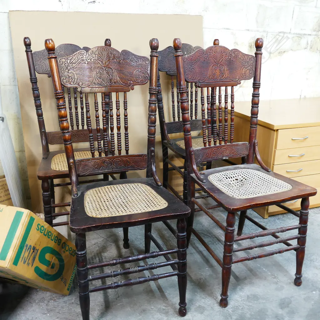 SET 4 EARLY 20THC SPINDLE BACK CHAIRS Image 1++