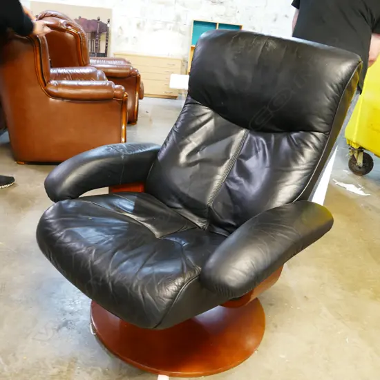 DANISH STYLE LEATHER ARMCHAIR