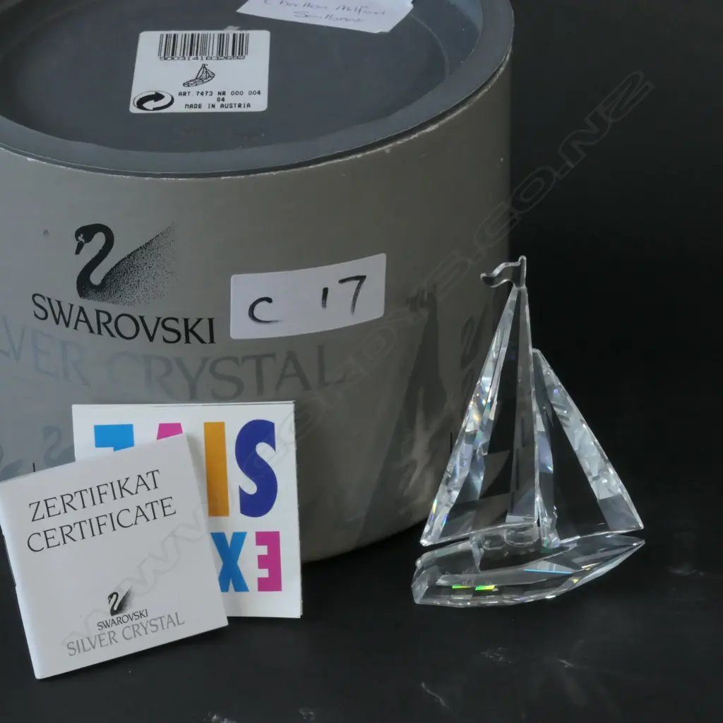 SWAROVSKI BOXED SAILING YACHT H 90 MM Image 1++