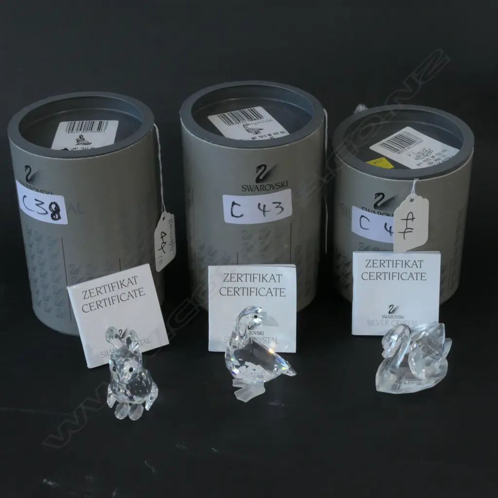 SWAROVSKI BOXED SWAN/RABBIT + GOOSE H 50 MM Image 1++