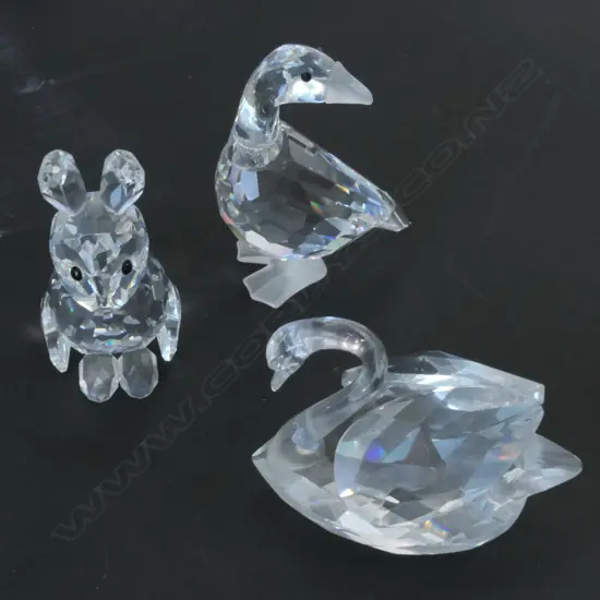 SWAROVSKI BOXED SWAN/RABBIT + GOOSE H 50 MM
