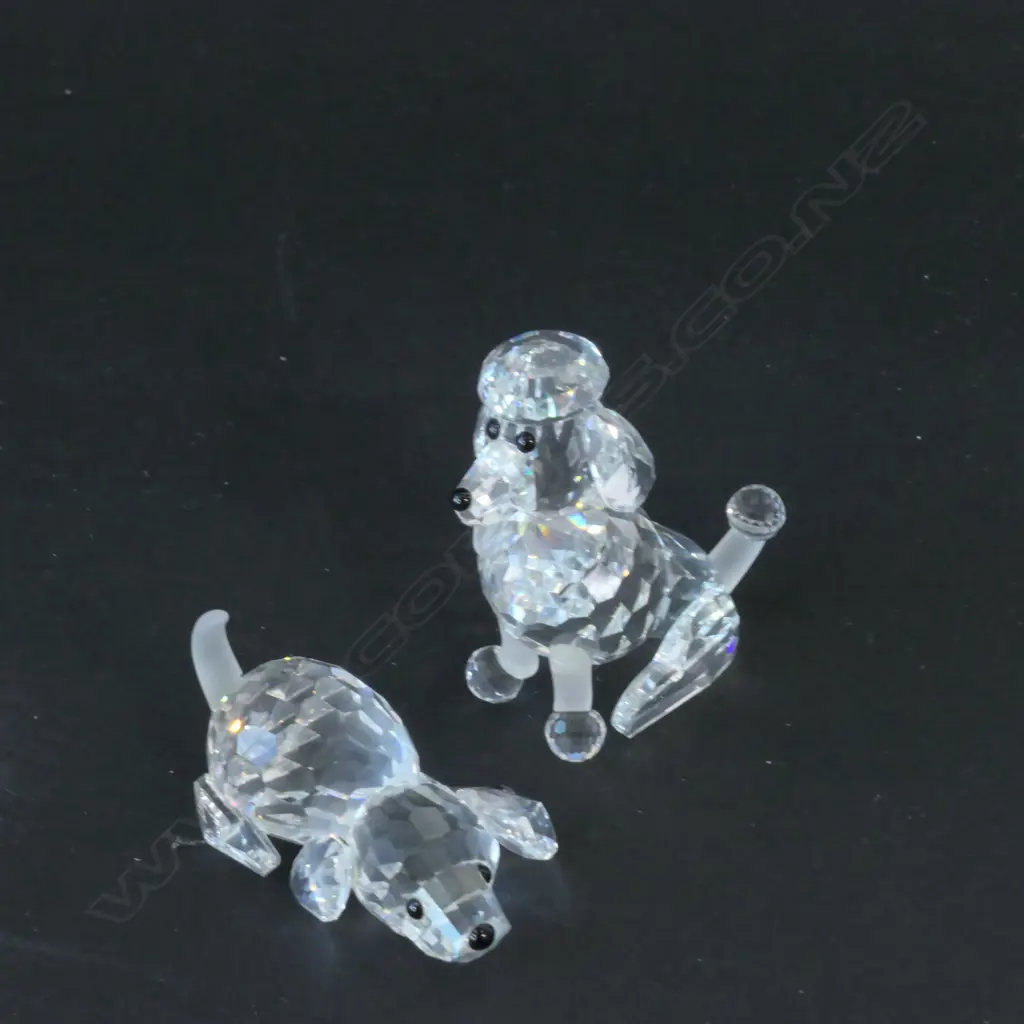 SWAROVSKI BOXED POODLE + PUPPY H 40 MM Image 1++