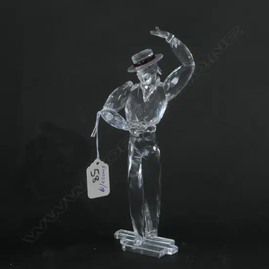 SWAROVSKI BOXED MAGIC OF DANCE ANTONIO 2003 WITH STAND + PLAQUE H 210 MM