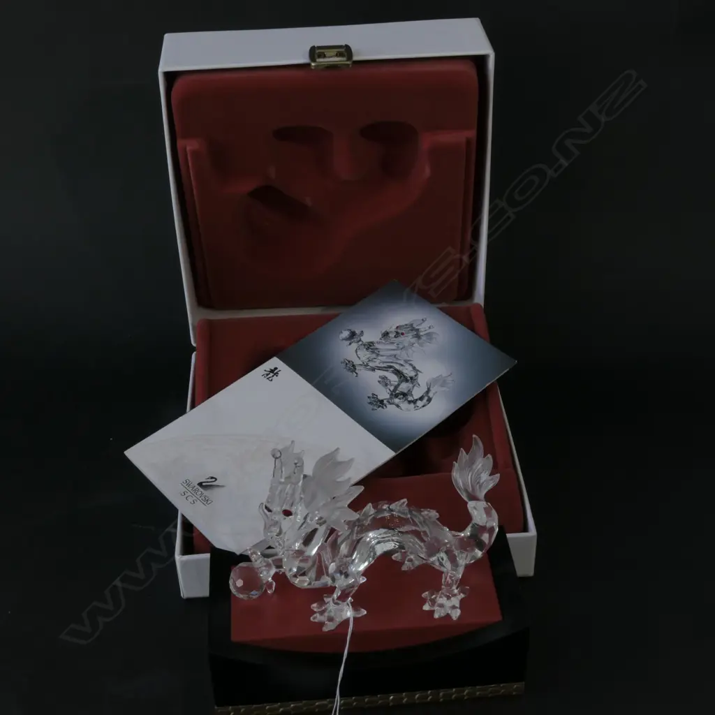 SWAROVSKI BOXED DRAGON WITH STAND 1997 L 130 MM Image 1++