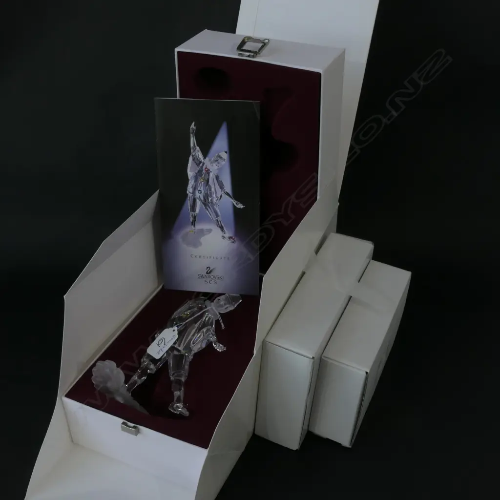 SWAROVSKI MASQUERADE PIERROT 1999 WITH STAND + PLAQUE H 200 MM Image 1++