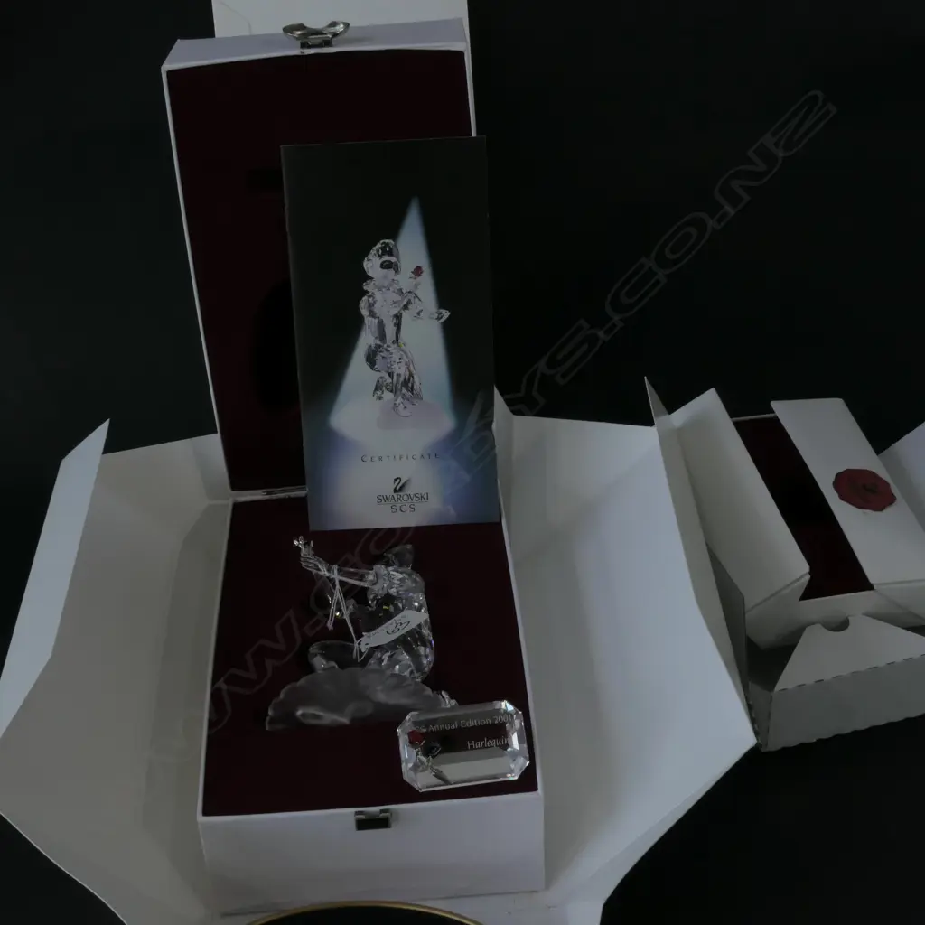 SWAROVSKI BOXED MASQUERADE HARLEQUIN 2001 WITH STAND+ PLAQUE  H 130 MM Image 1++