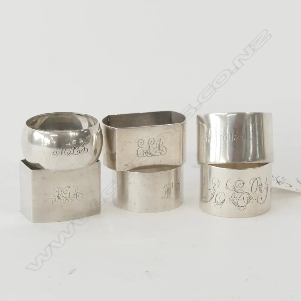 6 S/S NAPKIN RINGS - BIRMINGHAM 1914 ETC Image 1++