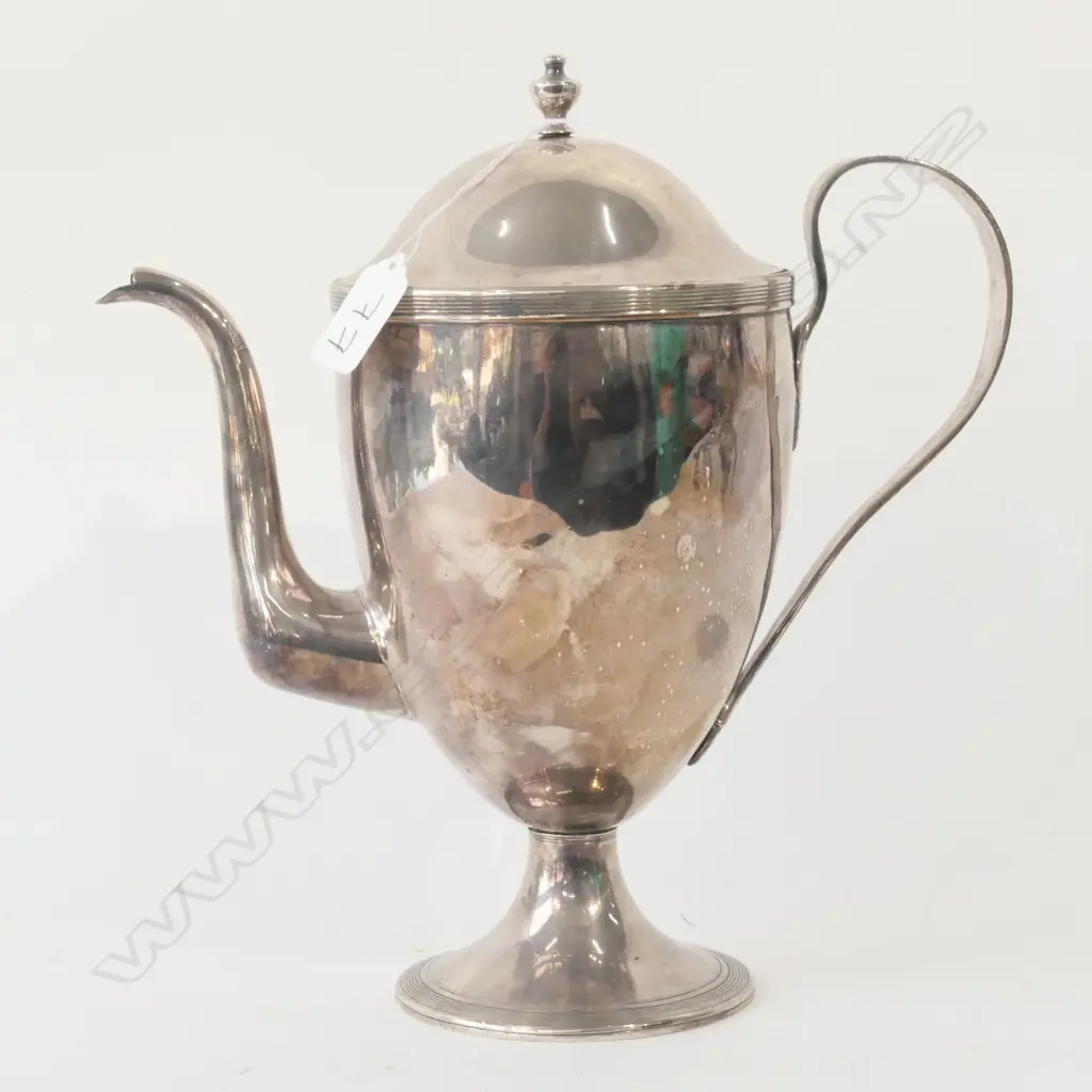 LARGE GEORGIAN OSP (SILVER OVER COPPER) COFFEE POT 280MM H Image 1++