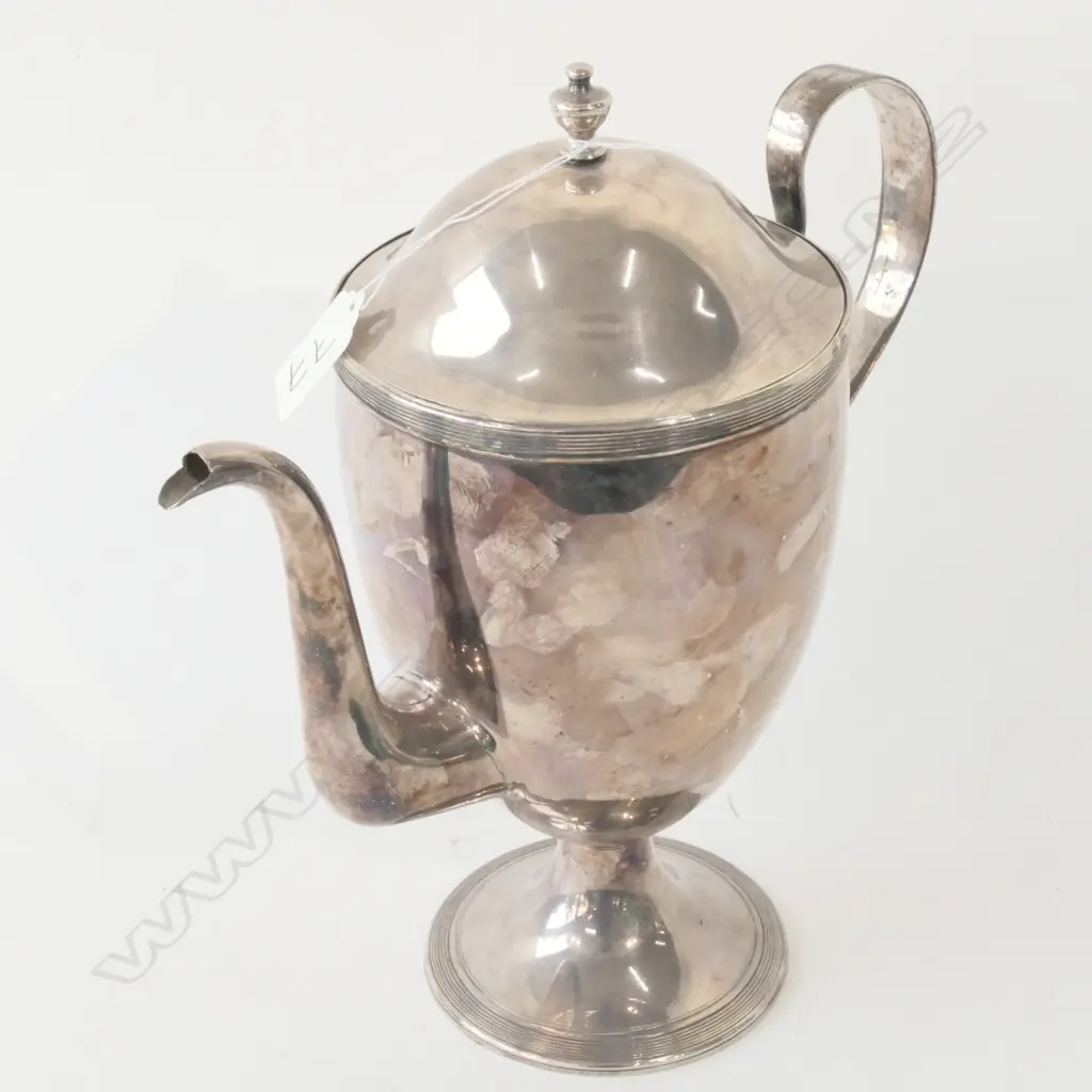 LARGE GEORGIAN OSP (SILVER OVER COPPER) COFFEE POT 280MM H Image 1++