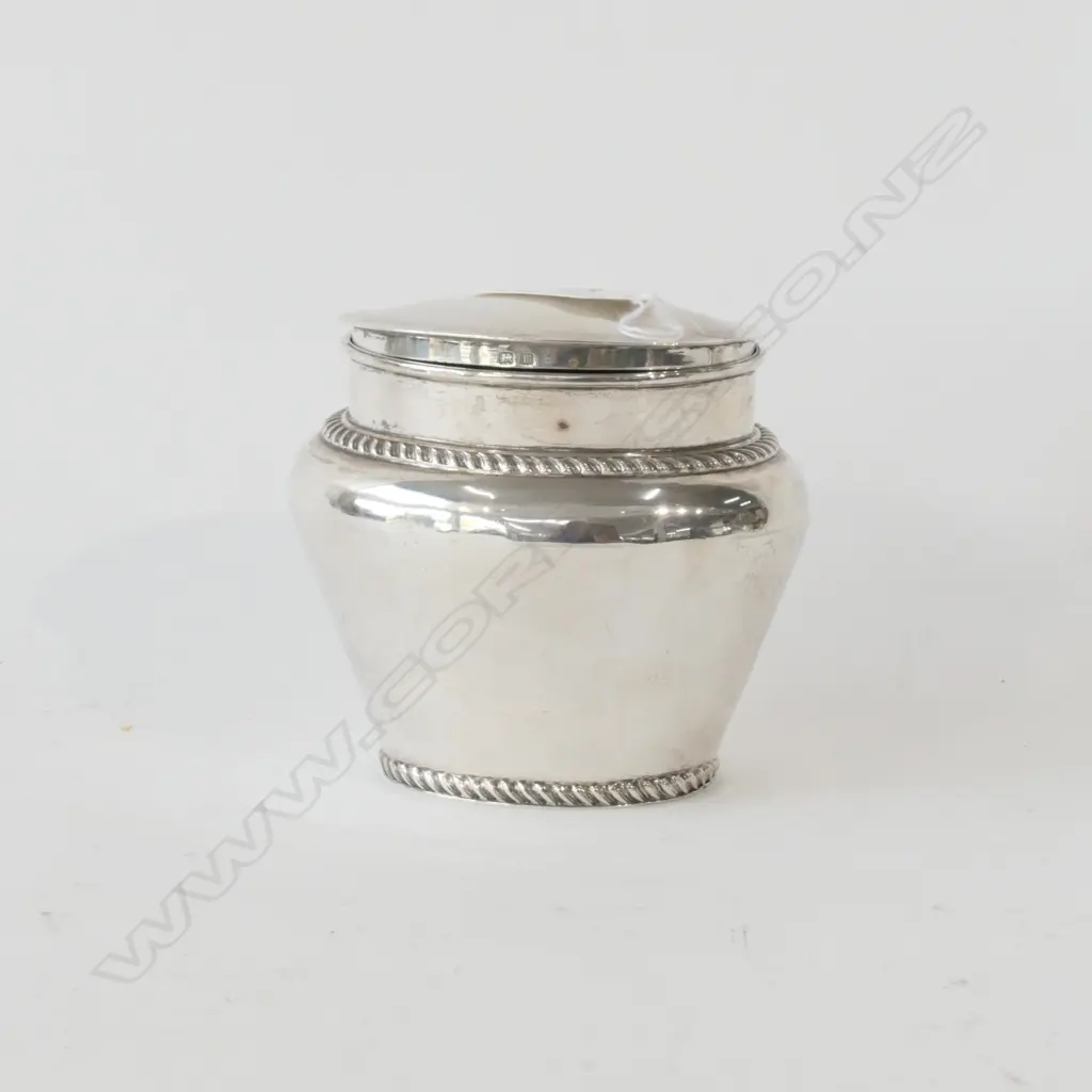 STG SILVER TEA CADDY BIRMINGHAM 1911 182gms Image 1++