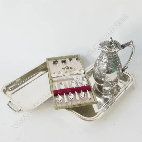 SILVERPLATE SPOONS/VICTORIAN JUG/EP ENTRE DISH