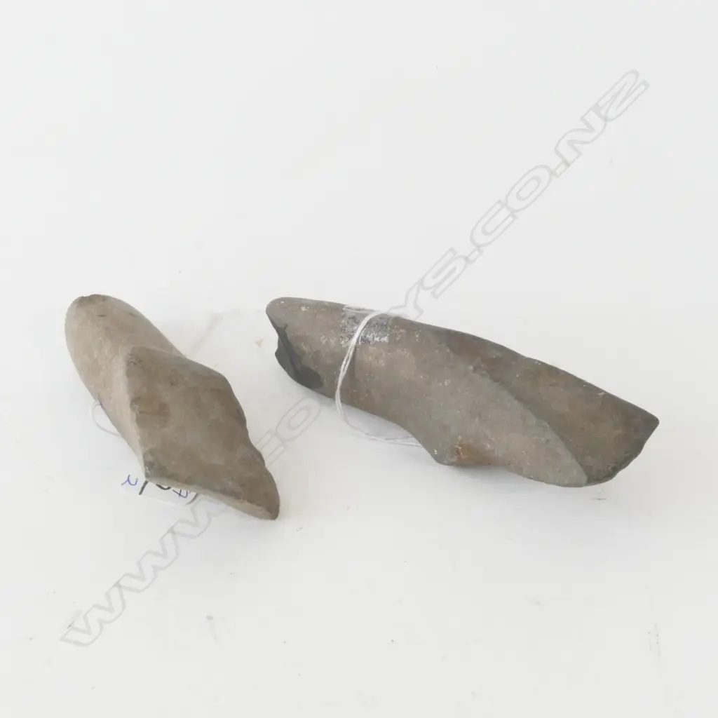 2 STONE AGE STONE ADZES TRIANGULAR SECTION Image 1++