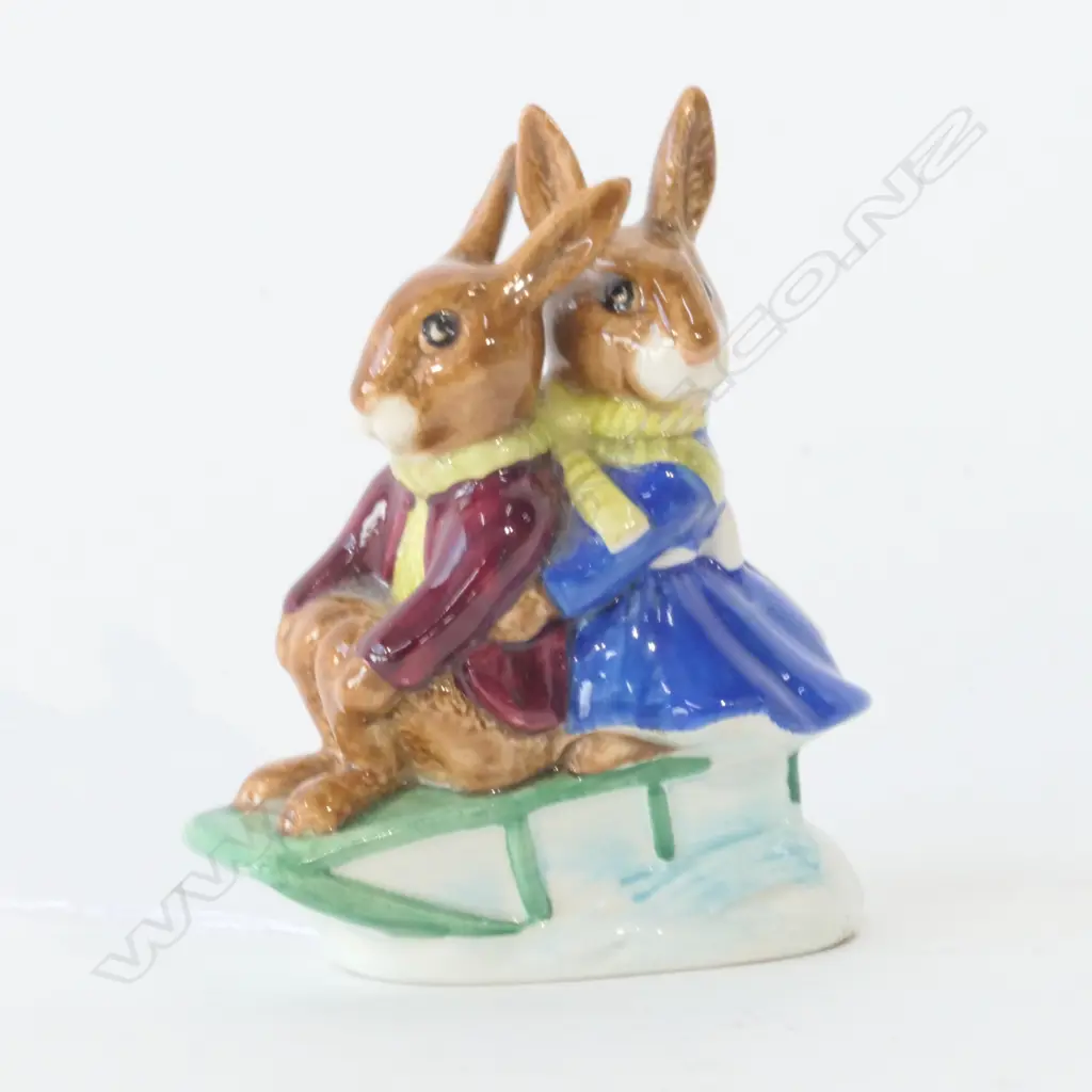 ROYAL DOULTON FIGURINE: BILLIE & BUNTIE BUNNYKINS SLEIGH RIDE  Image 1++