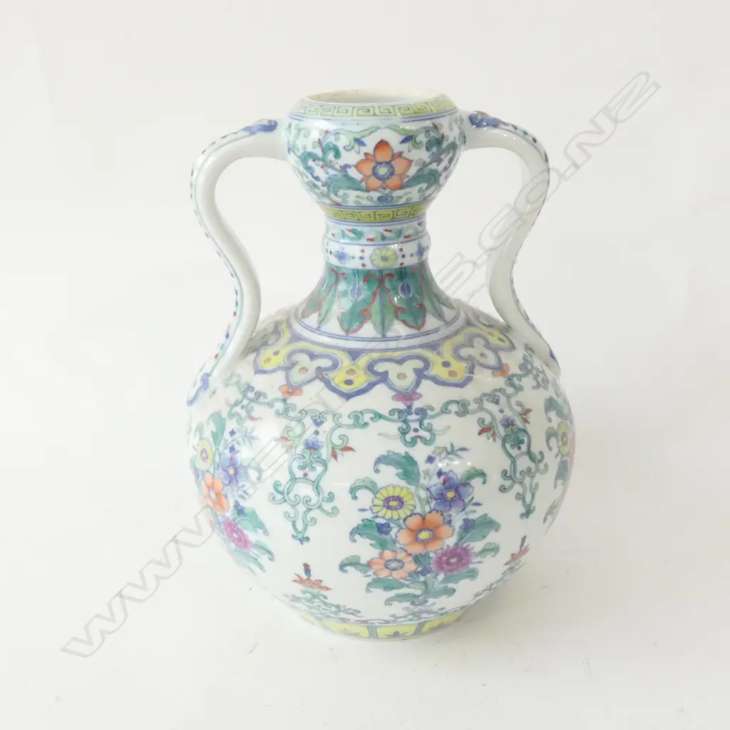 CHINESE GOURD SHAPED VASE w YONGZHENG 6 CHARACTER REIGN MARK H.260mm Image 1++