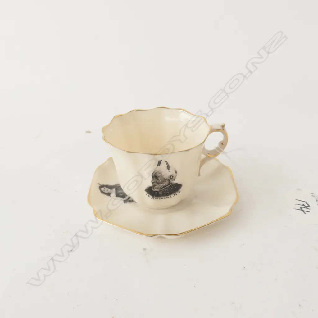 GRAFTON CHINA SOUVENIR WARE C/SAUCER MAORI WAHINE Image 1++