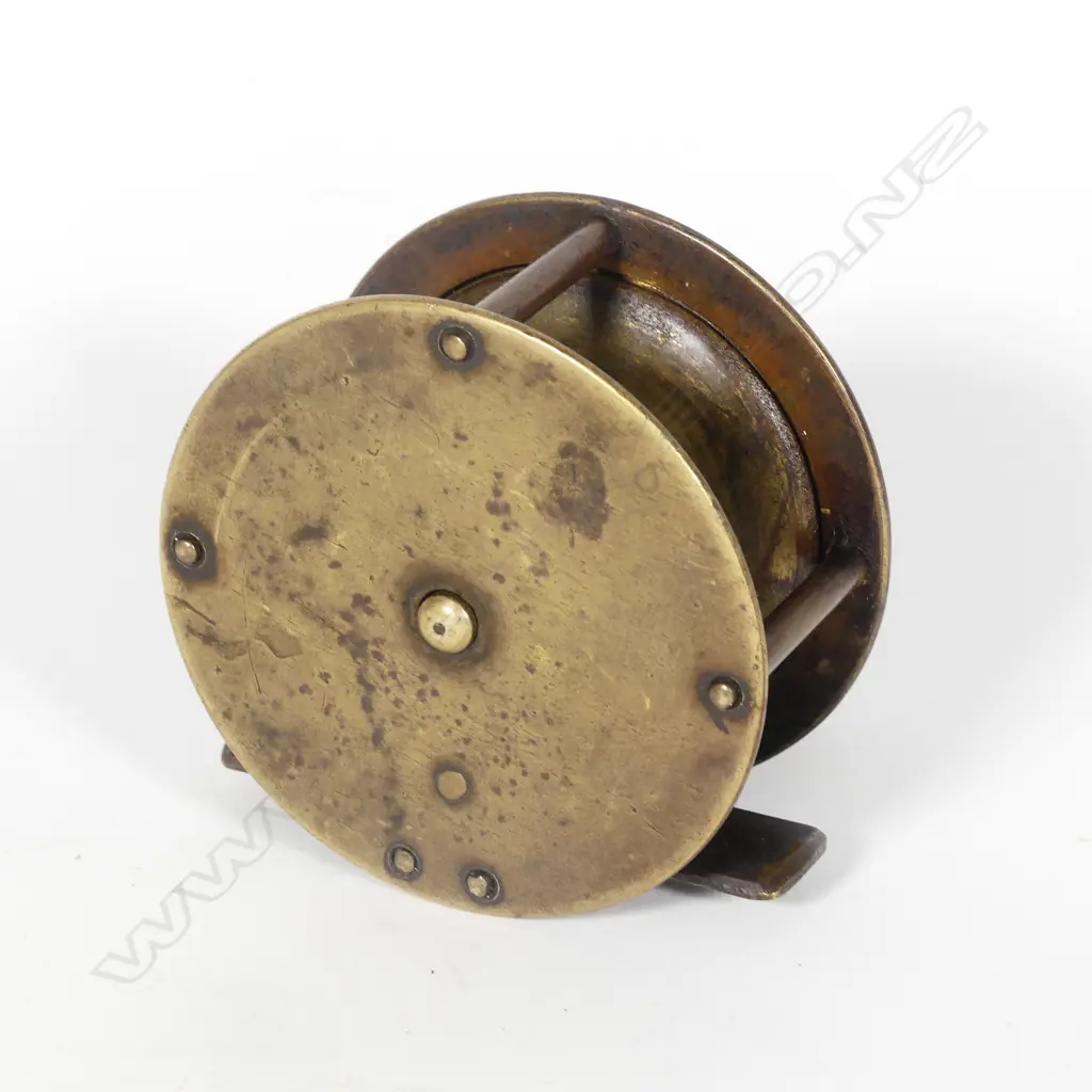LATE 19THC ALL BRASS 2½" FLY REEL... Image 1++