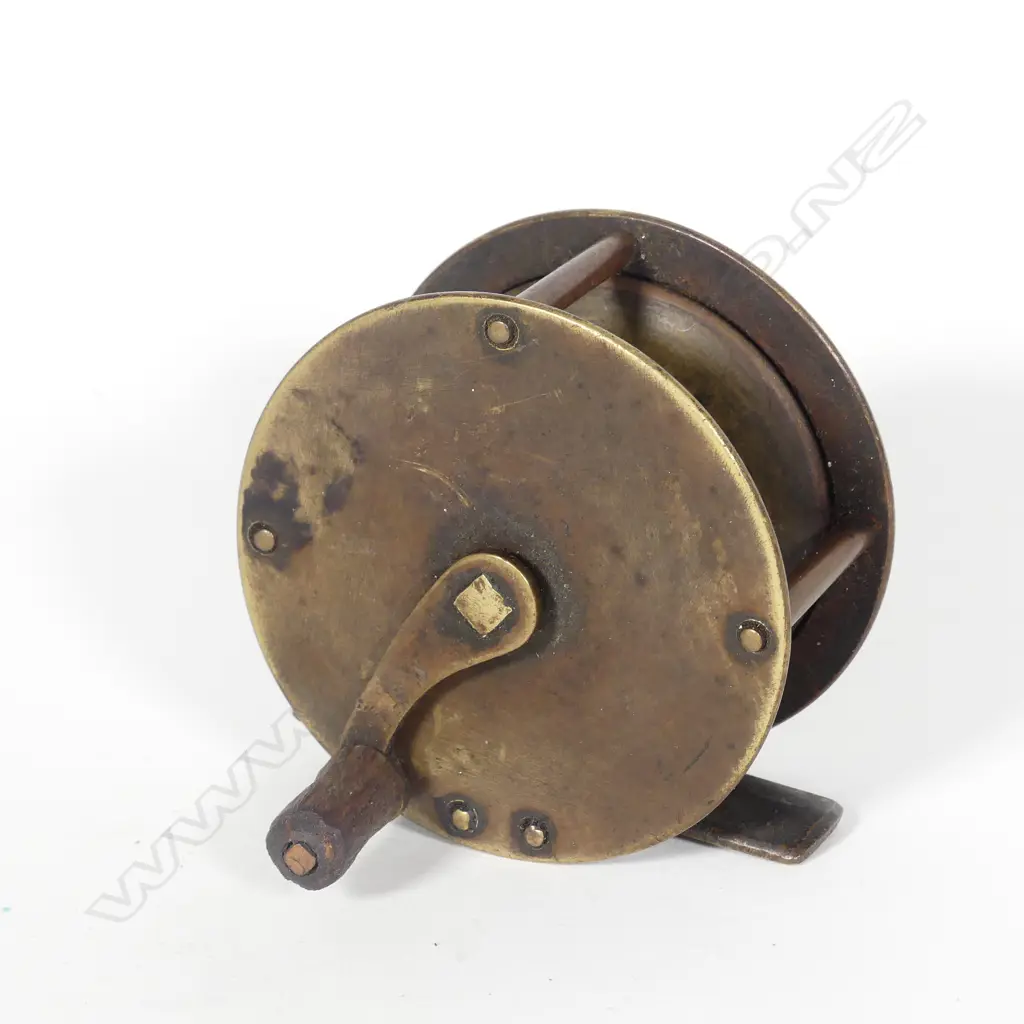 LATE 19THC ALL BRASS 2½" FLY REEL... Image 1++