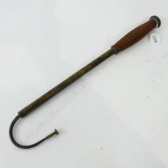 TURNED  WOODEN FISHING GAFF 17'' L
