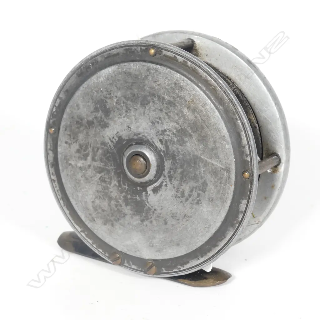 EARLY 20THC M. GARNETT OF DUBLIN 3¼" BRASS & ALUMINIUM FLY REEL... Image 1++
