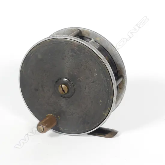 EARLY 20THC M. GARNETT OF DUBLIN 3¼" BRASS & ALUMINIUM FLY REEL...