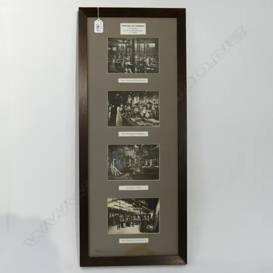 HOUSE OF HARDY FRAMED PICTURES OF PRODUCTION LINES IN 1900 H 700MM W 300MM