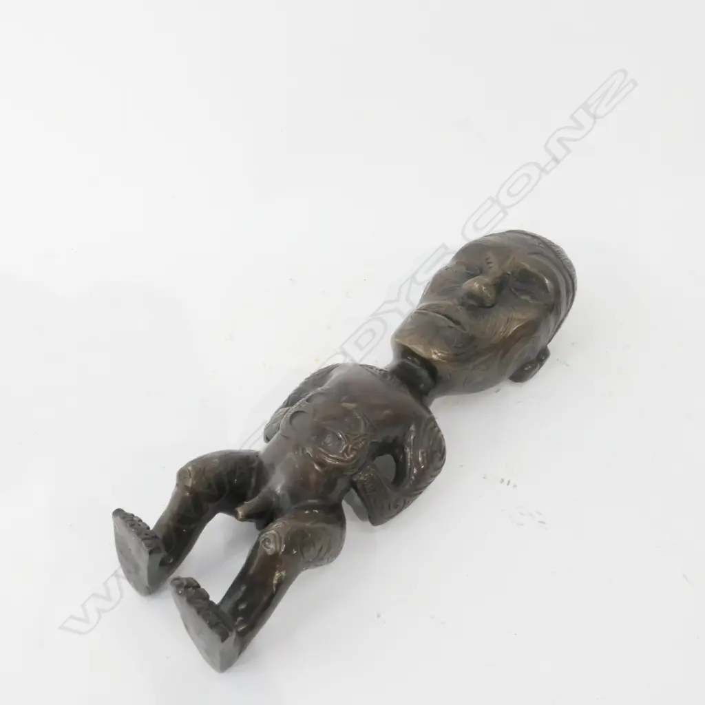 CAST BRONZE MAORI TEKOTEKO FIGURE H 350 MM Image 1++