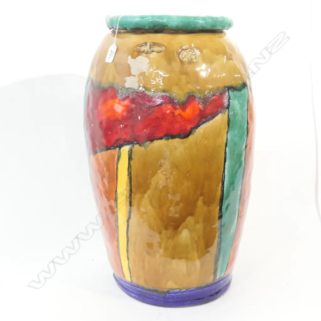 LARGE MORRIS AND JAMES STYLE FLOOR VASE MARKED AM H 600 MM Image 1++